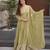 Olive Crunchy Silk Wedding Wear Embroidery Work long gown