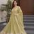 Olive Crunchy Silk Wedding Wear Embroidery Work long gown
