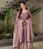 Onion Fendy Silk Wedding Wear embroideyr Work Long Gown
