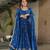 Blue Color Chinnon Silk Party Wear Long Gown