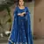 Blue Chinnon Silk Party Wear Long Gown