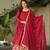 Maroon Chinnon Silk Party Wear Long Gown