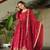 Maroon Chinnon Silk Party Wear Long Gown