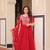 Red Faux Georgette Embroidery Work Wedding Wear Long Gown