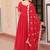 Red Faux Georgette Embroidery Work Wedding Wear Long Gown