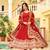 Red Faux Georgette Wedding Wear Embroidery Work Long Gown