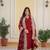 Maroon Faux Georgette Wedding Wear Long Gown