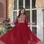Maroon Color Faux Georgette Wedding Wear Long Gown