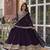 Wine Faux Georgette Wedding Wear Long Gown