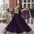 Wine Faux Georgette Wedding Wear Long Gown