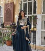 Rama Faux Georgette Wedding Wear Long Gown