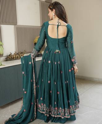 Rama Crush Silk Wedding wear Sharara Set 6
