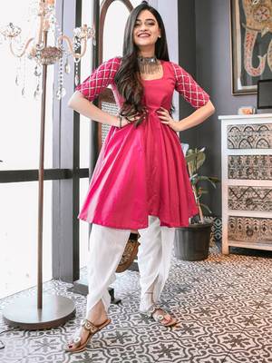Purple Cotton Kurta and Dhoti Set 1