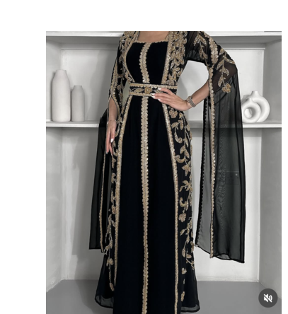  Black Embroidered Designer Stitched Kaftan | Premium Georgette Party Wear Dress for Women 4
