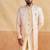 pale yellow thread and sequins ombre indowestern