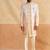 pale yellow thread and sequins ombre indowestern