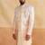 pale yellow thread and sequins ombre indowestern