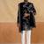 Navy velvet thread and sequins embroidered indowestern