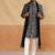 Black velvet thread and beads embroidered indowestern with stole