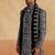 Black velvet thread and beads embroidered indowestern with stole