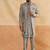 Grey thread and sequins embroidered indowestern