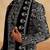 Black velvet thread and beads embroidered indowestern with stole