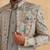 Grey thread and sequins embroidered indowestern
