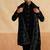 Plain black indowestern with stole