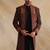 Black multicolor kani work indowestern for men