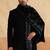 Plain black indowestern with stole