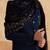Plain navy indowestern with stole