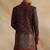 Black multicolor kani work indowestern for men