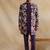 Purple thread and sequins emroidered indowestern with zip