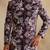 Purple thread and sequins emroidered indowestern with zip