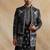 Black thread and sequins embroidered indowestern