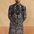 Black thread and swarovski embroidered indowestern