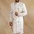 ivory thread and zari embroidered indowestern