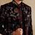 Wine thread  embroidered front open indowestern