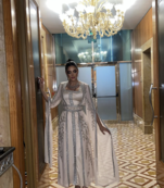  Silver Embroidered Stitched Kaftan DressParty Wear Georgette Kaftan for Women