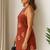 Women   s 100% cotton printed halter neck short kurti     back elastic, side slits, tie-up neck | casual summer wear
