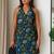 Women   s 100% cotton printed halter neck short kurti     back elastic, side slits, tie-up neck | casual summer wear