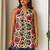 Women   s 100% cotton printed halter neck short kurti     back elastic, side slits, tie-up neck | casual summer wear