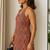 Women   s 100% cotton printed halter neck short kurti     back elastic, side slits, tie-up neck | casual summer wear