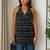 Women   s 100% cotton printed halter neck short kurti     back elastic, side slits, tie-up neck | casual summer wear