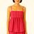 Women pink and red stripes printed cotton linen peplum strap top with elastic waist shorts co-ord set