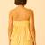 Women yellow stripes printed cotton linen peplum strap top with elastic waist shorts co-ord set
