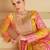 Multi embroidery, print & sequins work muslin gown  - free size stitching (size upto 42")