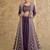Purple embroidery & sequins work chinnon silk blouse lehenga  - free size stitching (size upto 42")