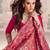 Rani pink embroidered , sequence , jacquard & embellished  work silk gown  - free size stitching (size upto 42")