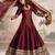 Maroon embroidered , sequence , jacquard & embellished  work silk gown  - free size stitching (size upto 42")
